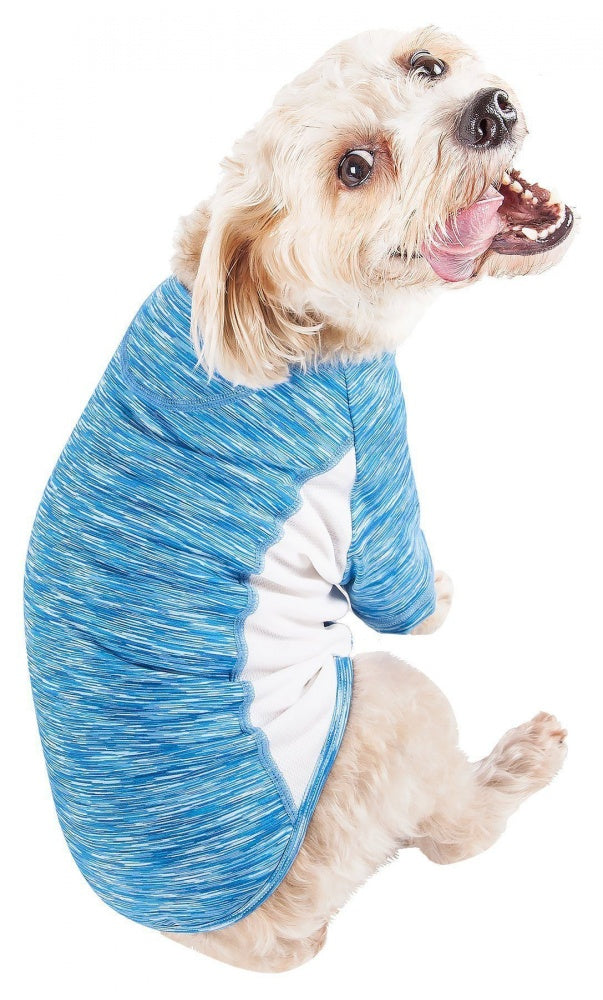 Pet Life Active Warf Speed Sporty Performance Dog T-Shirt in Blue