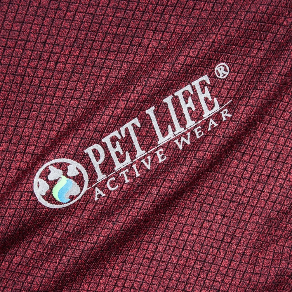 Pet Life Active Relax Stretch Fur Flexed Burgundy Polo Dog T-Shirt