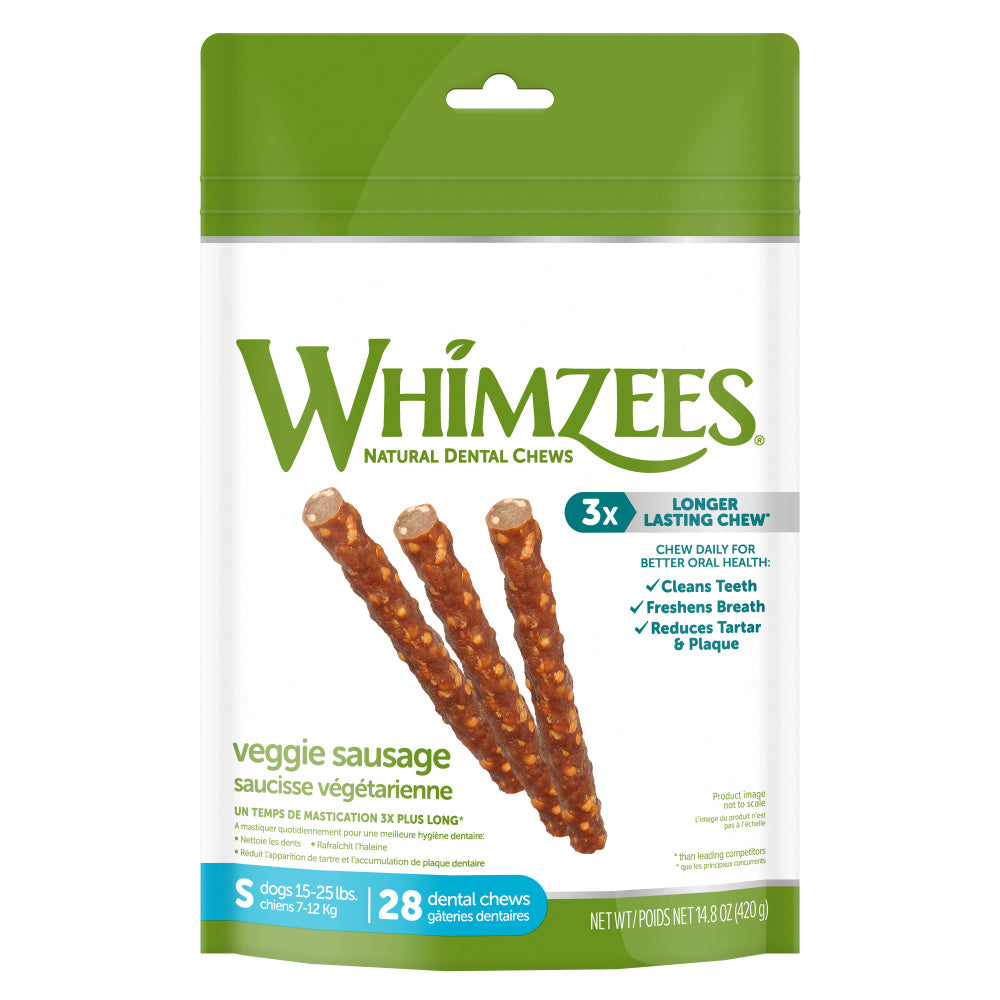 Whimzees Veggie Sausage Dental Chew Dog Treats