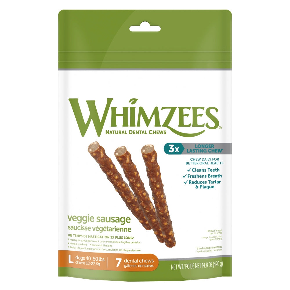 Whimzees Veggie Sausage Dental Chew Dog Treats