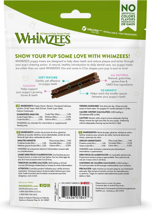 Whimzees Puppy Dental Chew Dog Treats