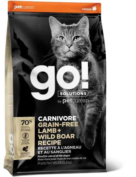 Petcurean GO! Solutions Carnivore Grain Free Lamb & Wild Boar Recipe Dry Cat Food