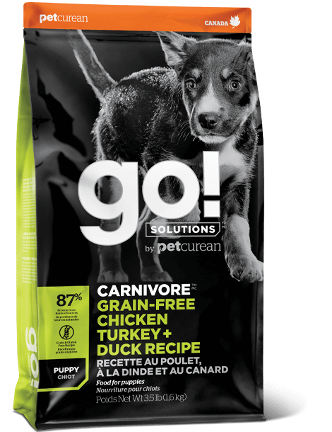 Petcurean GO! Solutions Carnivore Grain Free Chicken, Turkey, & Duck Recipe Puppy Dry Dog Food