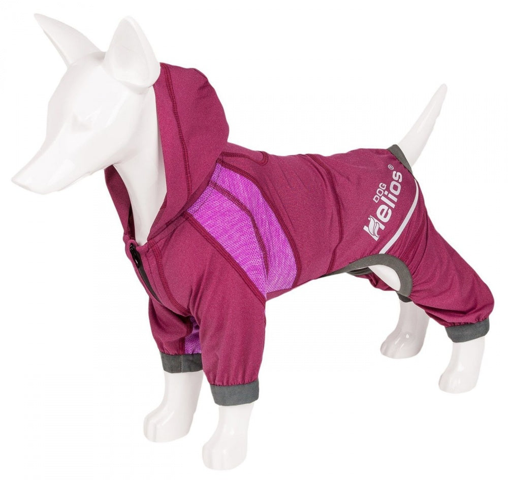 Pet Life Dog Helios Namastail Pink Full Bodied Performance Breathable Yoga Dog Hooded Tracksuit