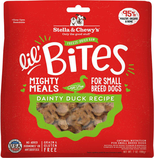 Stella & Chewy's Lil' Bites Dainty Duck Recipe Freeze Dried Raw Small Breed Dog Food