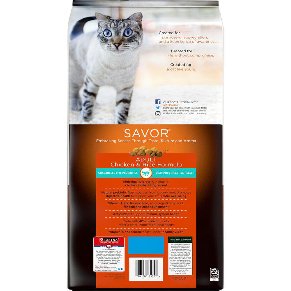 Purina Pro Plan Savor Chicken & Rice Formula Dry Cat Food