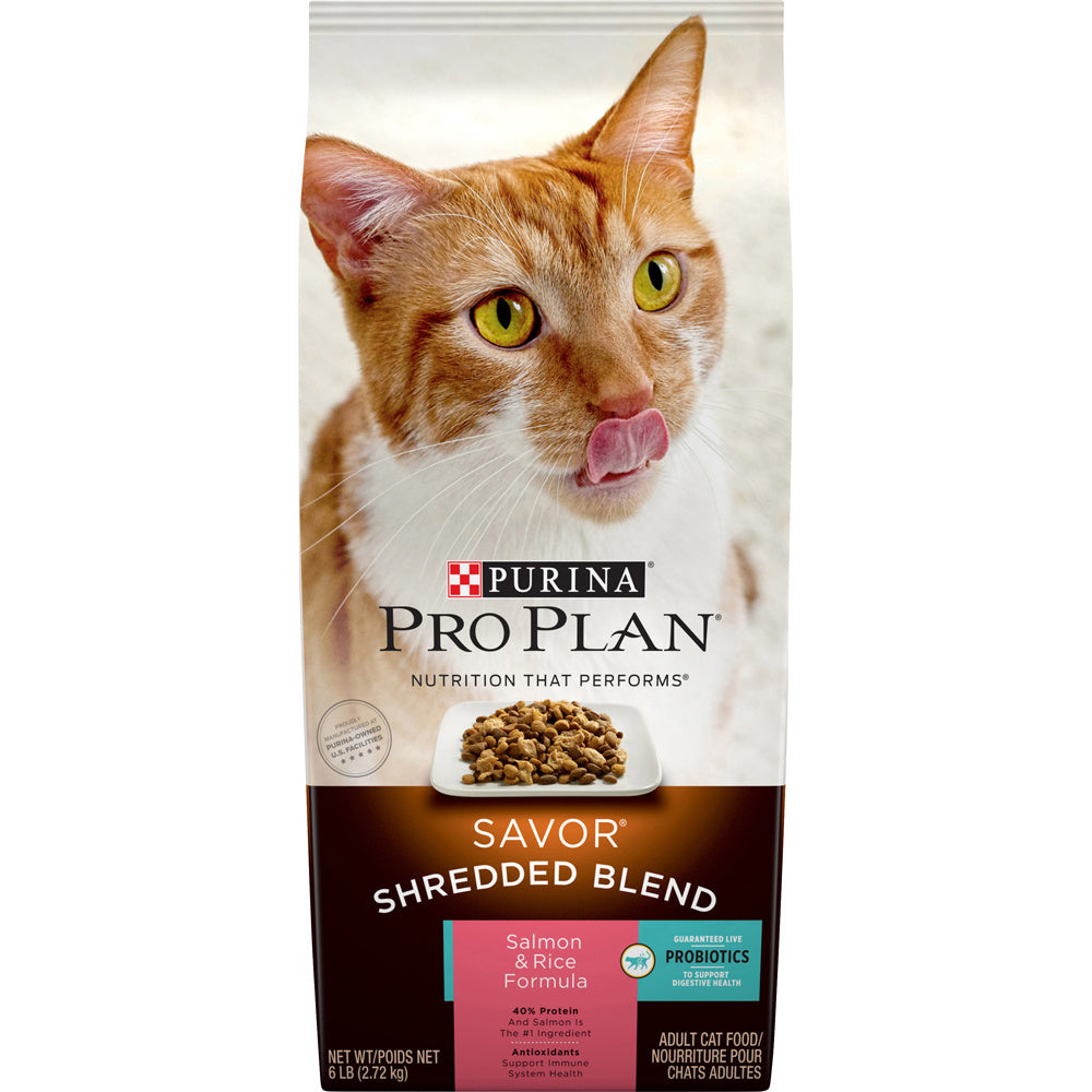 Purina Pro Plan Savor Shredded Blend Salmon & Rice Formula Adult Dry Cat Food