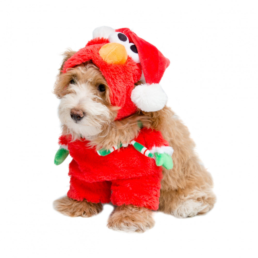 Pet Krewe Sesame Street Santa Elmo Pet Costume