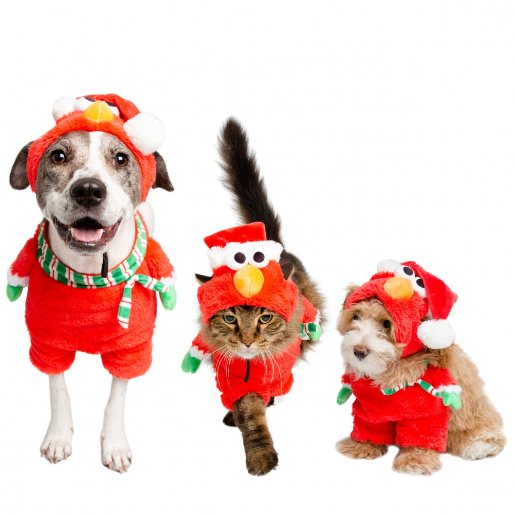 Pet Krewe Sesame Street Santa Elmo Pet Costume