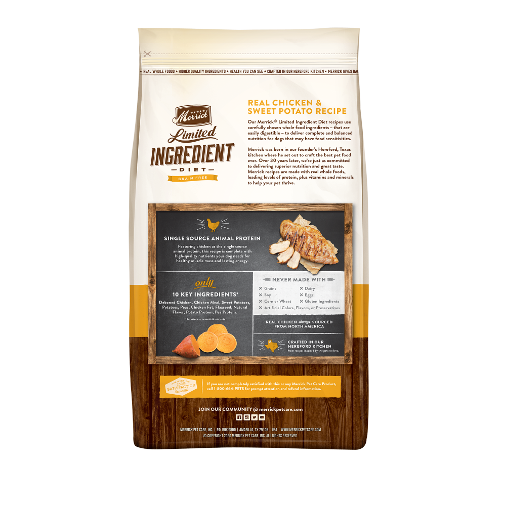 Merrick Limited Ingredient Diet Grain Free Real Chicken & Sweet Potato Recipe Dry Dog Food