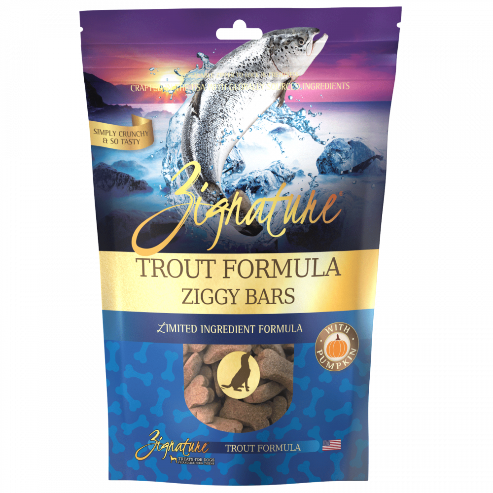 Zignature Zssential Ziggy Bars Trout Formula Dog Treats