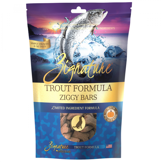 Zignature Zssential Ziggy Bars Trout Formula Dog Treats