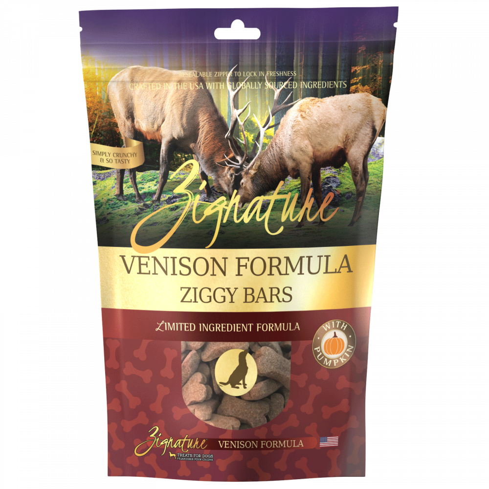 Zignature Zssential Ziggy Bars Venison Formula Dog Treats