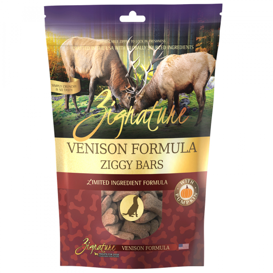 Zignature Zssential Ziggy Bars Venison Formula Dog Treats