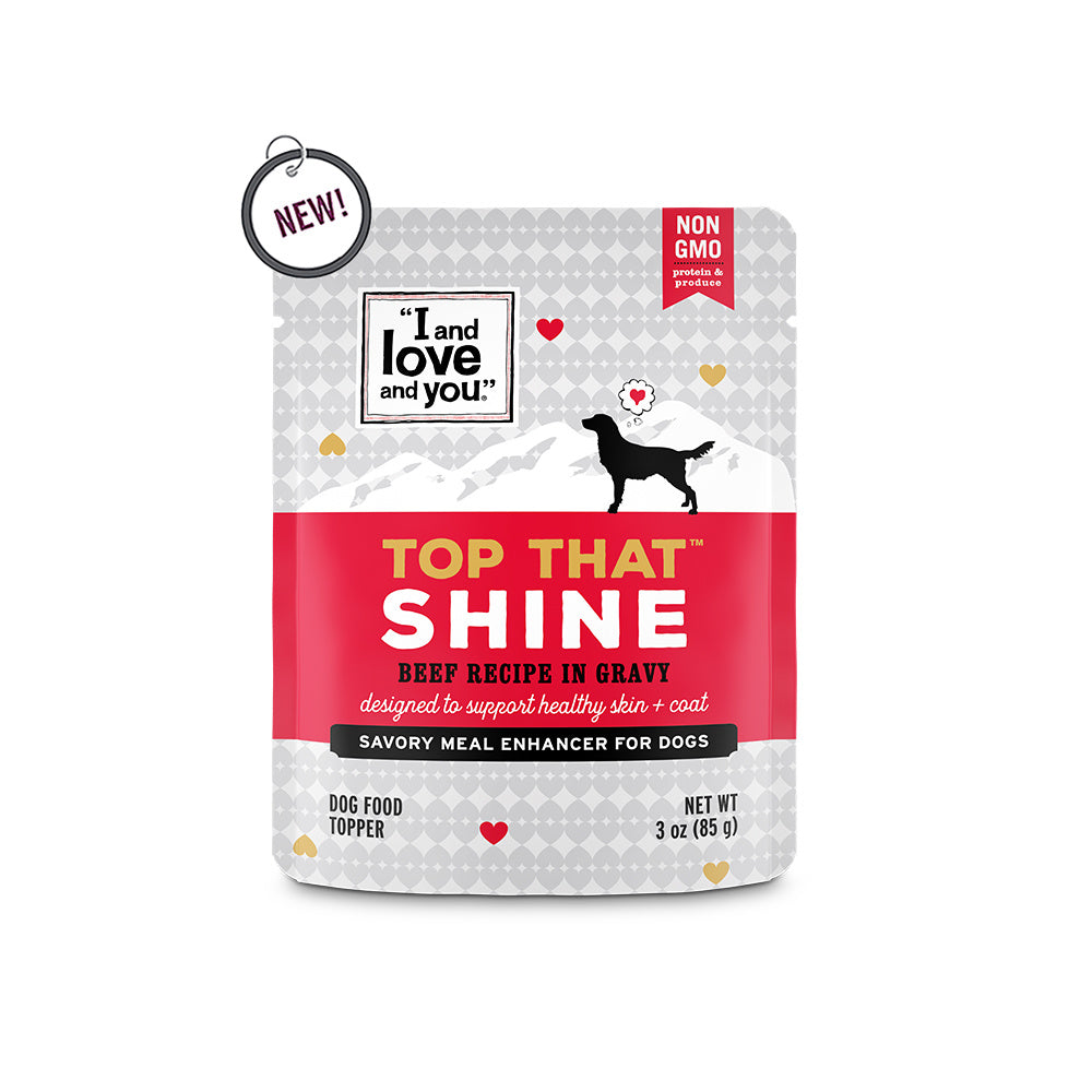 I and Love and You Top That Shine Beef Recipe in Gravy Meal Enhancer for Dogs