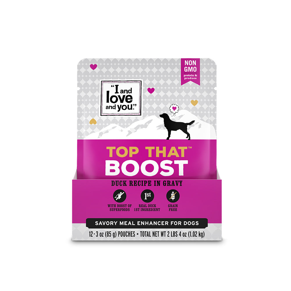 I and Love and You Top That Boost Duck Recipe in Gravy Meal Enhancer for Dogs