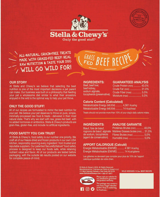 Stella & Chewy's Wild Weenies Raw Beef Freeze Dried Raw Dog Treats