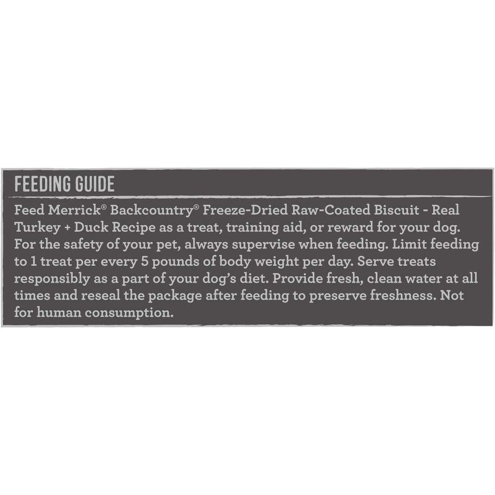 Merrick Backcountry Grain Free Turkey & Duck Recipe Freeze Dried Raw Coated Biscuit Dog Treats