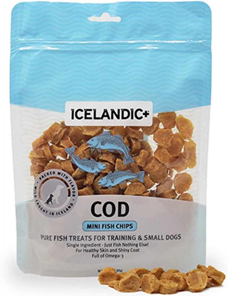 Icelandic+ Mini Cod Fish Chips Small Dog Treats