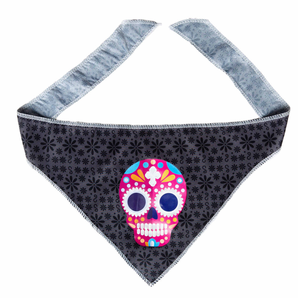 Pet Krewe Glow In The Dark Skull Bandana Costume for Cats & Dogs