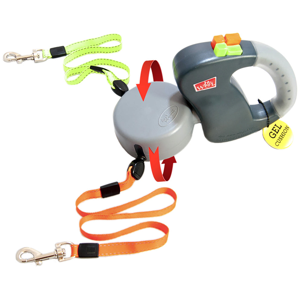 Wigzi Dual Doggie Gel Rope Orange & Green Dog Leash