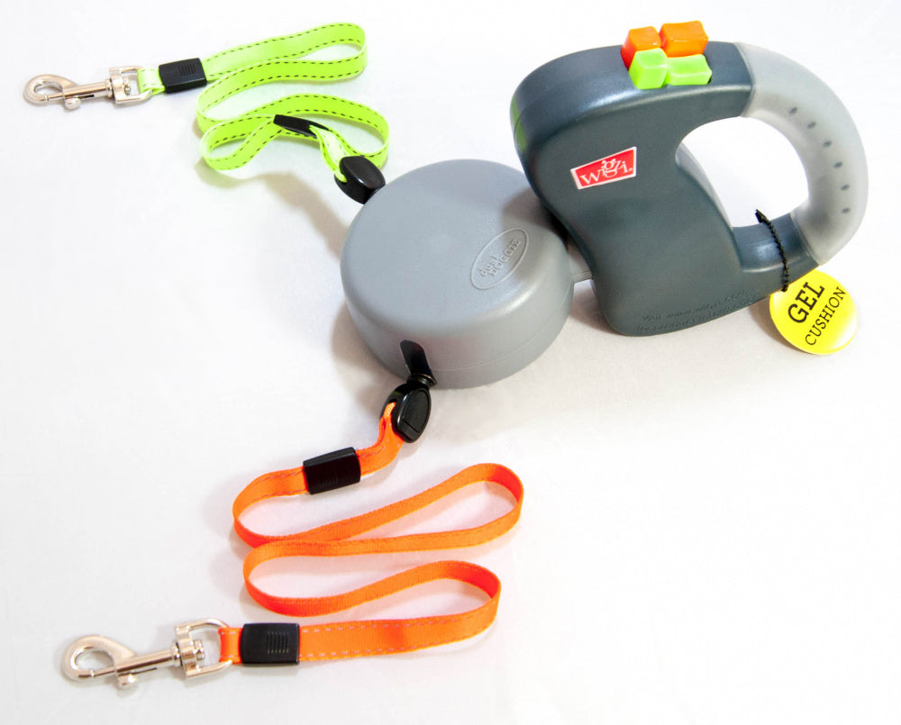 Wigzi Dual Doggie Gel Rope Orange & Green Dog Leash