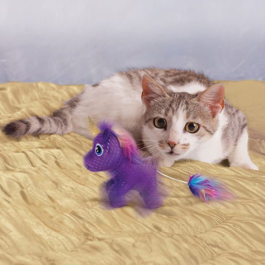 KONG Enchanted Buzzy Unicorn Cat Toy