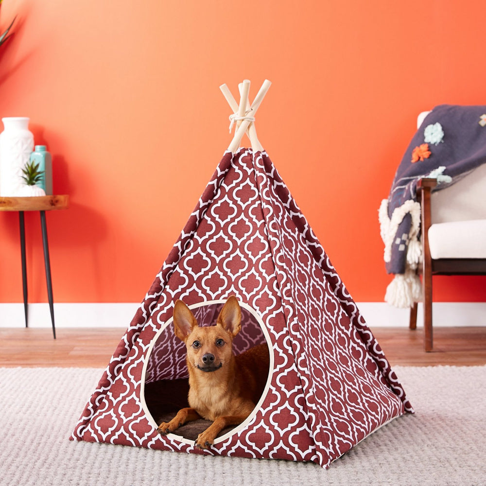 P.L.A.Y. Teepee Tent for Cat or Dog, Moroccan Marsala