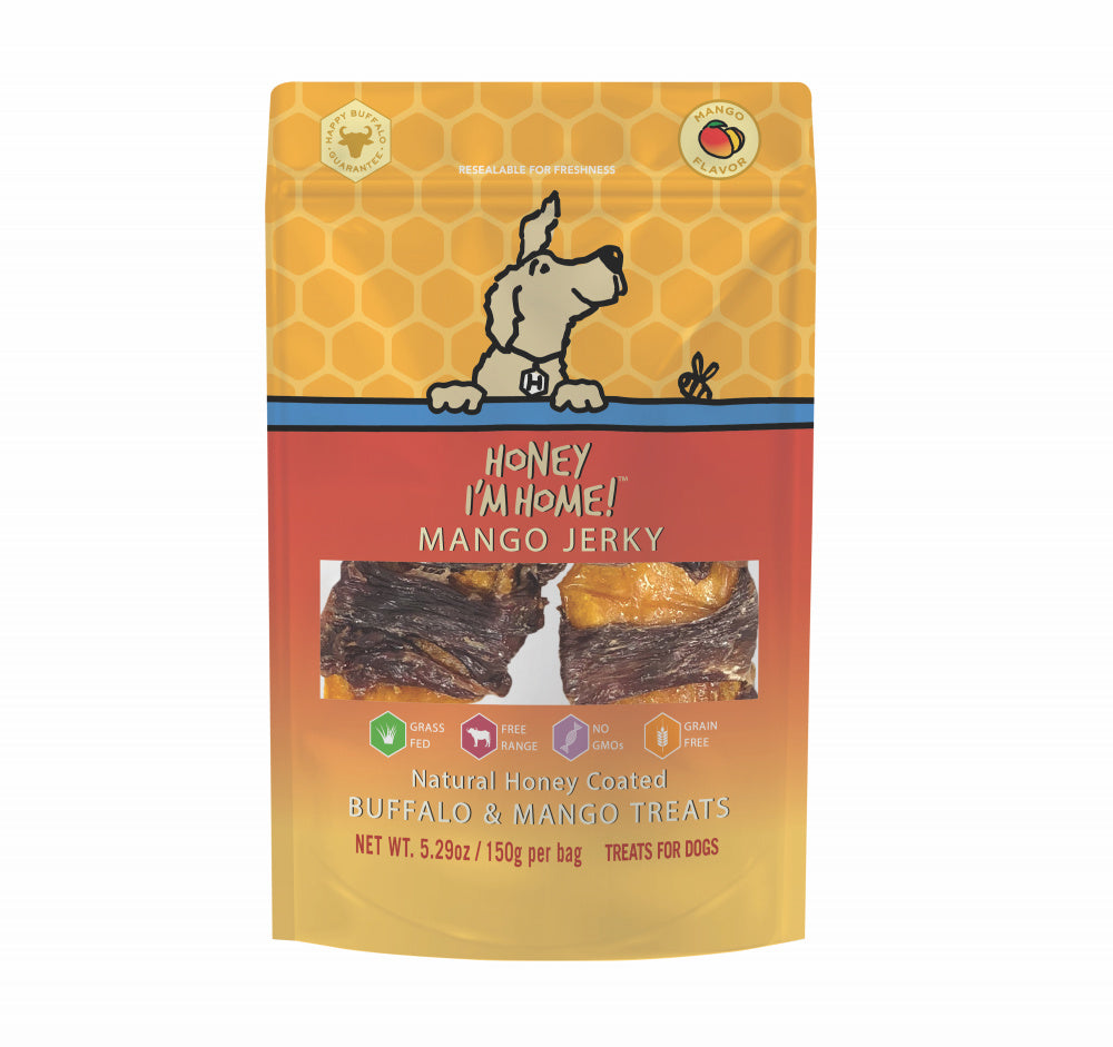 Honey I'm Home Natural Honey Coated Mango Jerky Buffalo Dog Treats