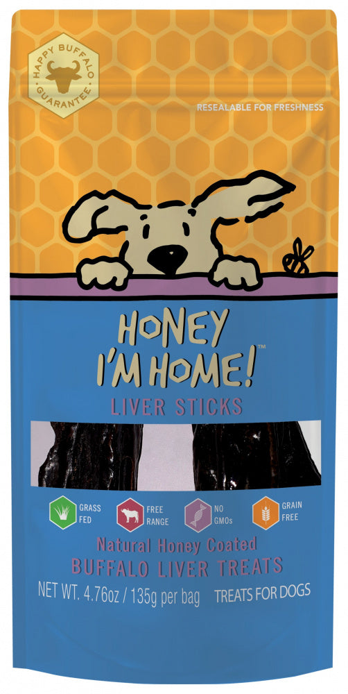 Honey I'm Home Natural Honey Coated Liver Sticks Buffalo Dog Chews