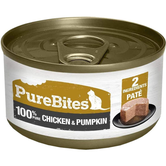 PureBites 100% Pure Chicken & Pumpkin Pate Cat Food Topper Treat