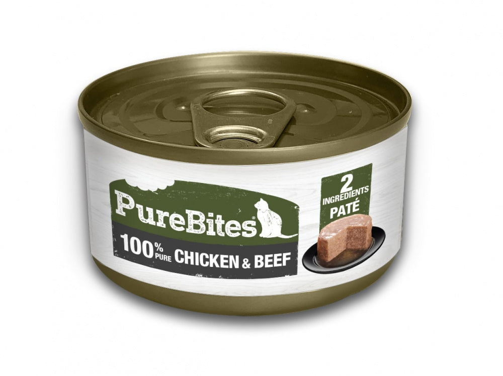 PureBites 100% Pure Chicken & Beef Pate Cat Food Topper Treat