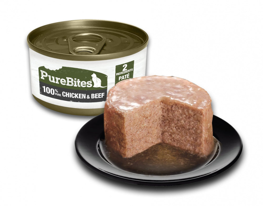 PureBites 100% Pure Chicken & Beef Pate Cat Food Topper Treat