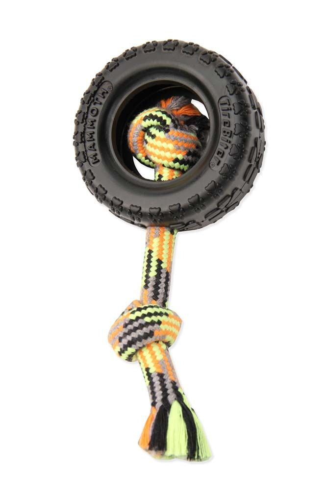 Mammoth TirebiterII with Rope Chew Dog Toy