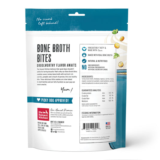 The Honest Kitchen Bone Broth Bites Roasted with Turkey Bone Broth & Pumpkin Dog Treats