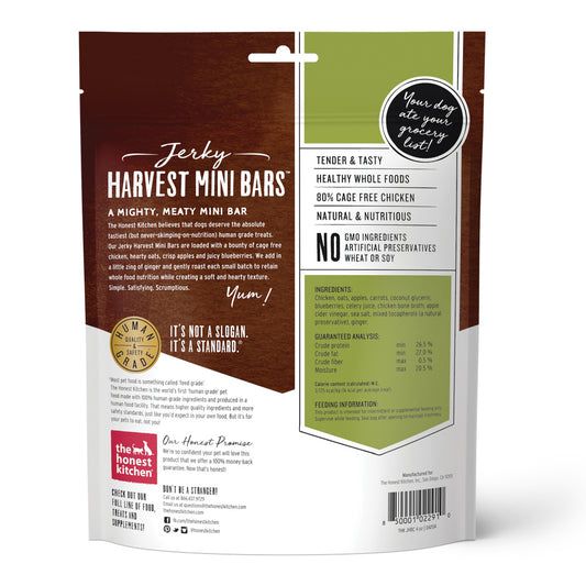 The Honest Kitchen Jerky Harvest Mini Bars Chicken Recipe With Apples & Blueberries Dog Treats