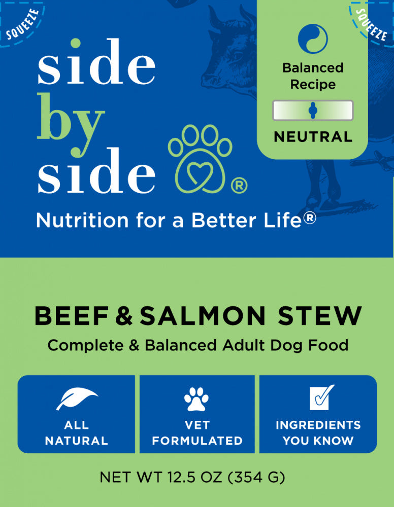 Side By Side Beef & Salmon Stew Neutral Recipe Tetra Pack Wet Dog Food