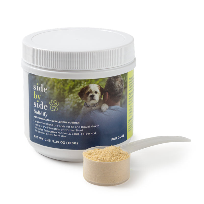 Side By Side Solidify Food Supplement Powder for G.I and Bowel Health Jar Dog Supplements