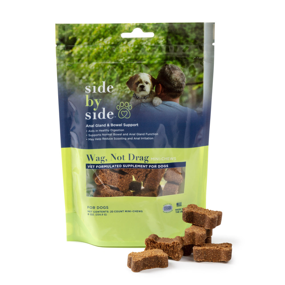 Side By Side Wag Not Drag Supplement for Anal Gland & Bowel Support Chews Dog Supplements