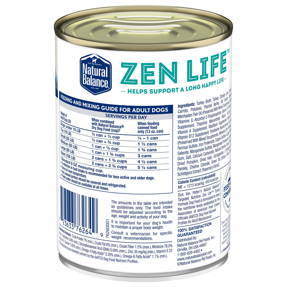 Natural Balance Zen Life Turkey Formula Wet Dog Food