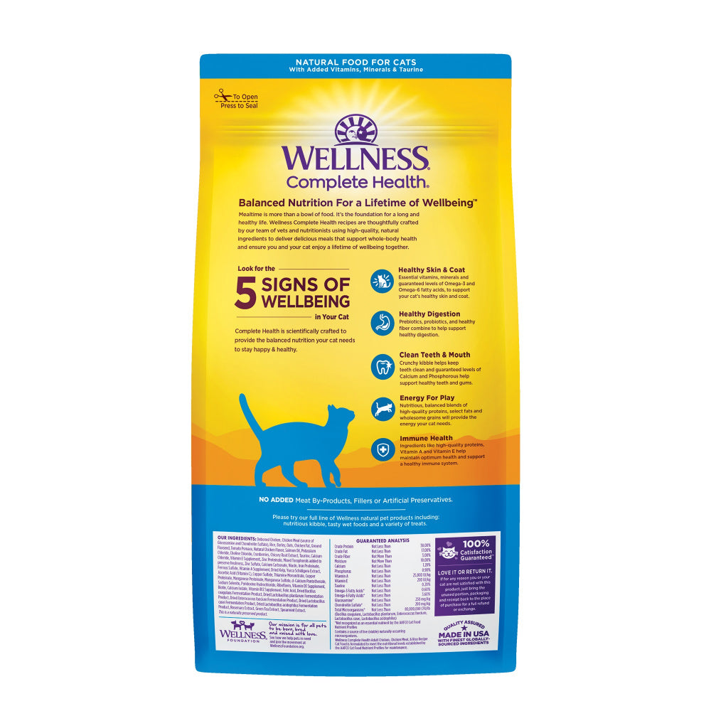 Wellness Complete Health Adult Health Deboned Chicken, Chicken Meal & Rice Recipe Dry Cat Food