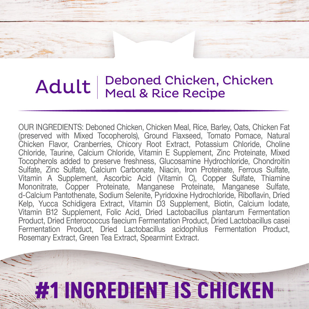 Wellness Complete Health Adult Health Deboned Chicken, Chicken Meal & Rice Recipe Dry Cat Food