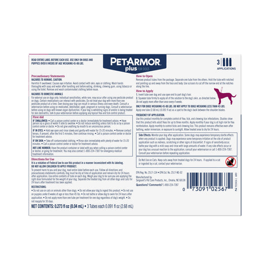 PetArmor Plus Flea & Tick Spot Treatment for Dogs 45-88 lbs