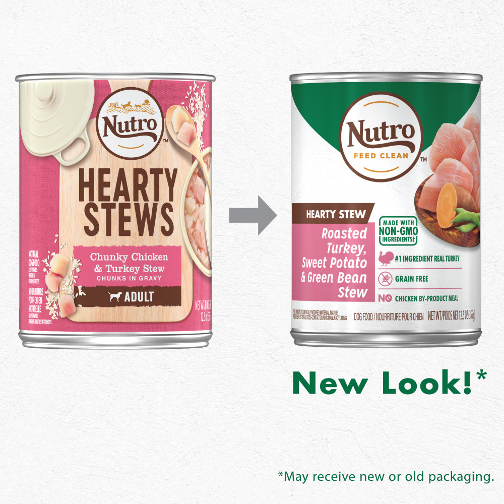 Nutro Hearty Stew Adult High Protein Natural Cuts In Gravy Roasted Turkey Sweet Potato & Green Bean Stew Wet Dog Food