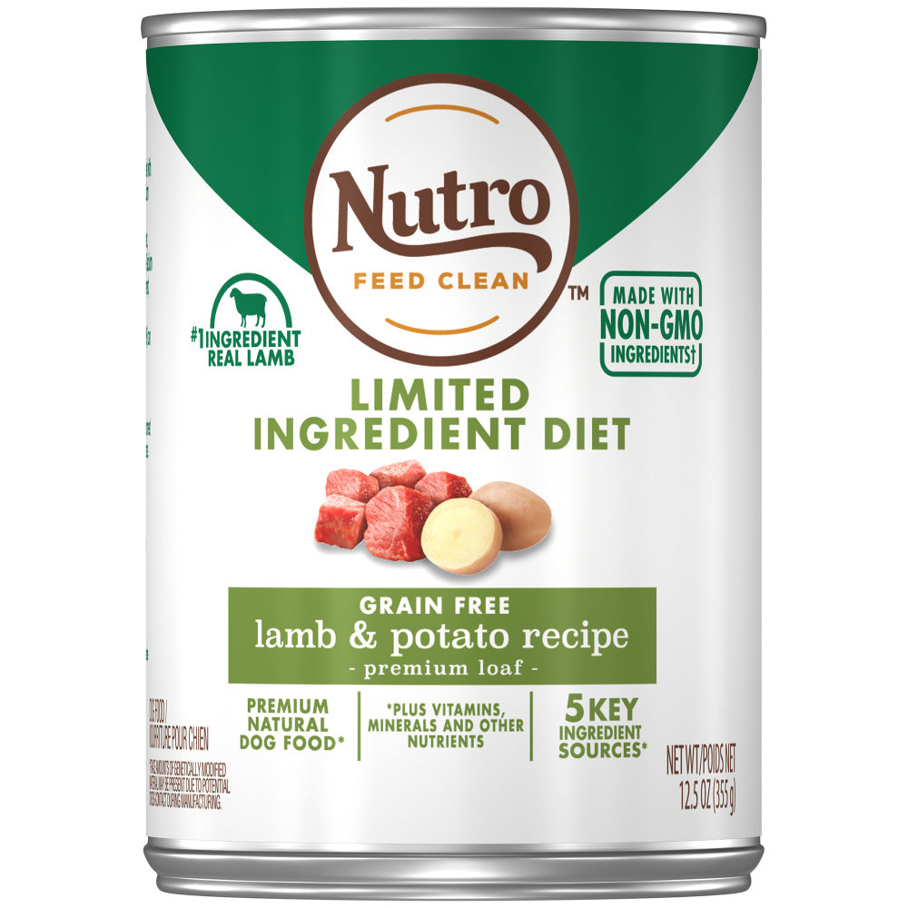 Nutro Limited Ingredient Diet Adult Canned Soft Premium Loaf Lamb & Potato Recipe Wet Dog Food