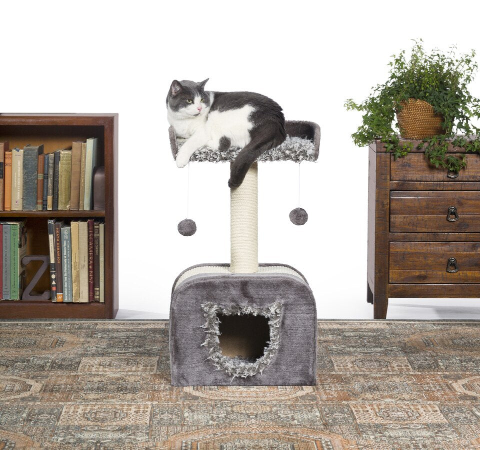 Prevue Shag Hideaway Cat Tree