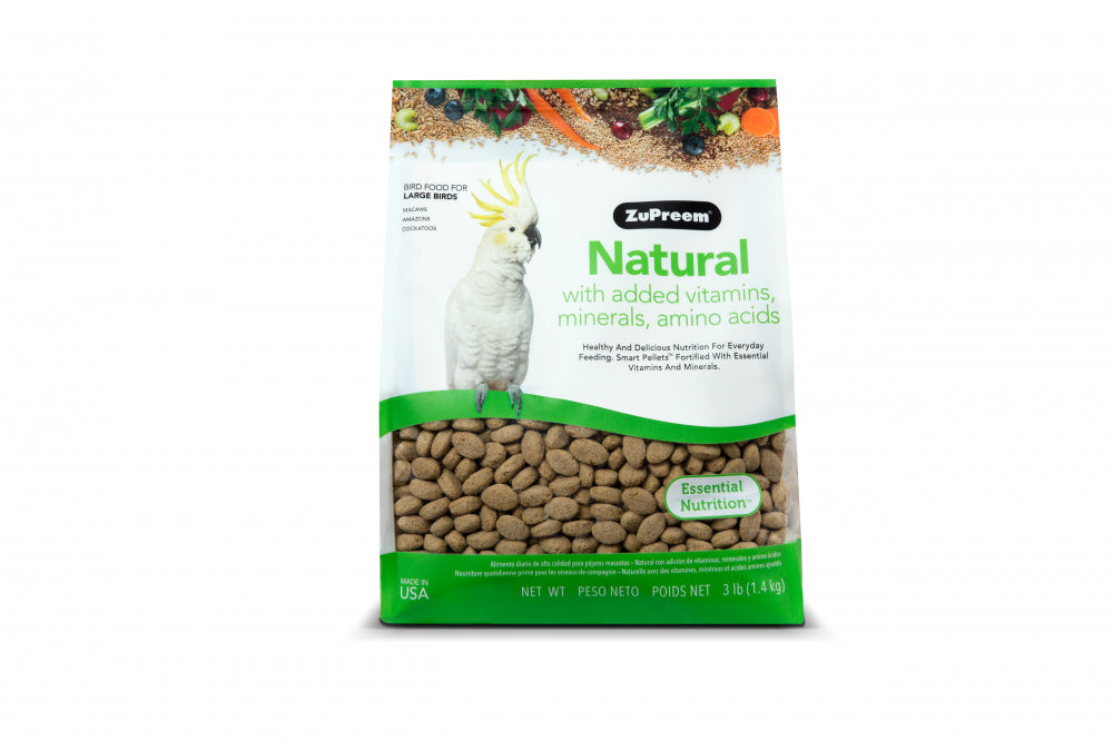 Zupreem Natural Food with Added Vitamins Minerals Amino Acids for Large Birds