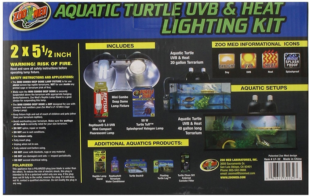 Zoo Med Aquatic Turtle UVB & Heat Lighting Kit