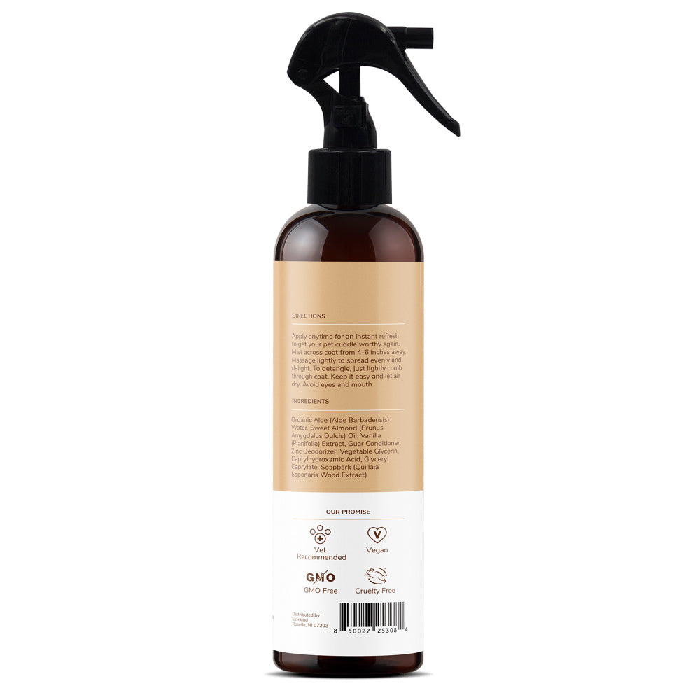 kin+kind Almond Vanilla Natural Coat Spray for Dog Smells