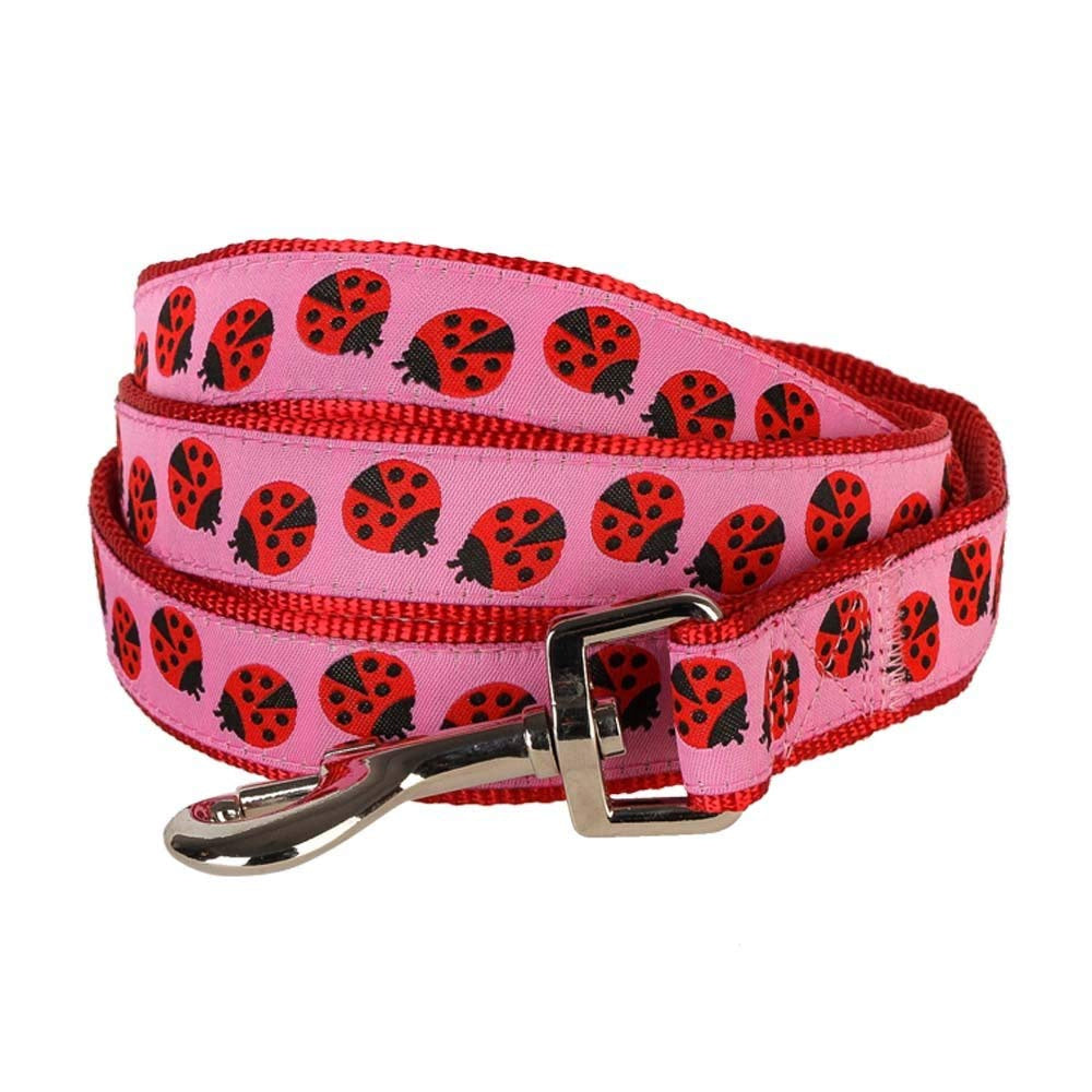 Blueberry Pet Durable Pink Webbing Ladybug Designer Dog Leash